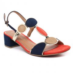 Chaussures femme été 2022 - nu-pieds talon marco tozzi bleu orange