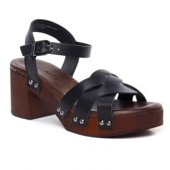 nu-pieds-talon noir: même style de chaussures en ligne pour femmes que les Tamaris