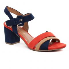 nu-pieds-talons-hauts bleu orange: même style de chaussures en ligne pour femmes que les Émilie Karston