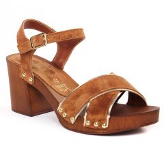 Marco Tozzi 28359 Cognac Comb : chaussures dans la même tendance femme (nu-pieds-talons-hauts marron) et disponibles à la vente en ligne 