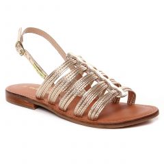 Les Tropéziennes Idaya Or : chaussures dans la même tendance femme (sandales beige doré) et disponibles à la vente en ligne 