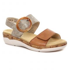sandales-compensees beige marron: même style de chaussures en ligne pour femmes que les Remonte