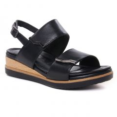 Chaussures femme été 2022 - sandales compensées tamaris black