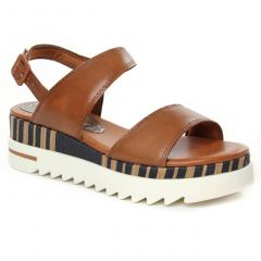 sandales-compensees marron: même style de chaussures en ligne pour femmes que les Marco Tozzi