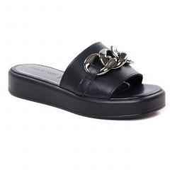 Chaussures femme été 2022 - sandales compensées marco tozzi noir