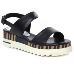 sandales-compensees noir: même style de chaussures en ligne pour femmes que les Marco Tozzi