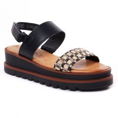 sandales-compensees noir: même style de chaussures en ligne pour femmes que les Marco Tozzi