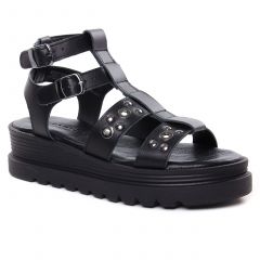 Chaussures femme été 2022 - sandales compensées tamaris noir