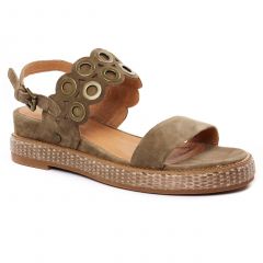 sandales-compensees vert kaki: même style de chaussures en ligne pour femmes que les Xti