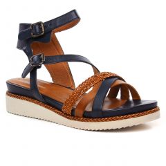 sandales-compensees bleu cognac: même style de chaussures en ligne pour femmes que les Les Tropéziennes