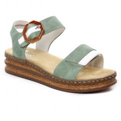 sandales-compensees vert: même style de chaussures en ligne pour femmes que les Rieker