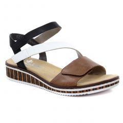 sandales noir blanc: même style de chaussures en ligne pour femmes que les Rieker
