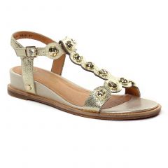 sandales-compensees beige doré: même style de chaussures en ligne pour femmes que les Marco Tozzi
