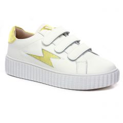 tennis-plateforme blanc jaune: même style de chaussures en ligne pour femmes que les Semerdjian Smr23
