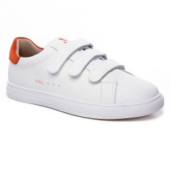 tennis blanc orange: même style de chaussures en ligne pour femmes que les Méliné