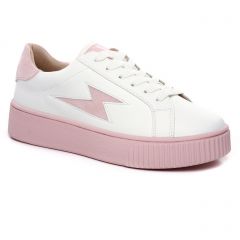 tennis-plateforme blanc rose: même style de chaussures en ligne pour femmes que les Tamaris