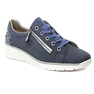 Rieker 53702-15 Jeans : chaussures dans la même tendance femme (baskets-compensees bleu) et disponibles à la vente en ligne 