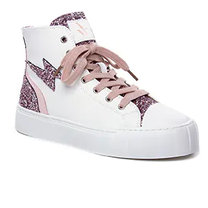 baskets-mode blanc rose: même style de chaussures en ligne pour femmes que les Remonte