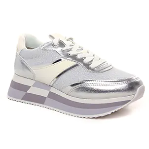 baskets-plateforme gris argent même style de chaussures en ligne pour femmes que les  Marco Tozzi