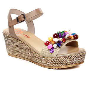 Porronet Fi2791Ines Taupe : chaussures dans la même tendance femme (espadrilles-compensees beige multi) et disponibles à la vente en ligne 
