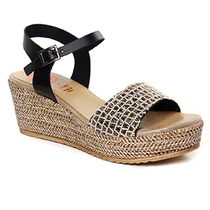 Porronet Fi2735 Noir : chaussures dans la même tendance femme (espadrilles-compensees noir beige) et disponibles à la vente en ligne 