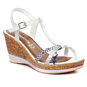 nu-pieds-talons-compenses blanc: même style de chaussures en ligne pour femmes que les Altex