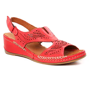 nu-pieds-talons-compenses rouge: même style de chaussures en ligne pour femmes que les Tamaris