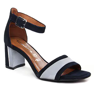 nu-pieds-talons-hauts bleu marine: même style de chaussures en ligne pour femmes que les Émilie Karston