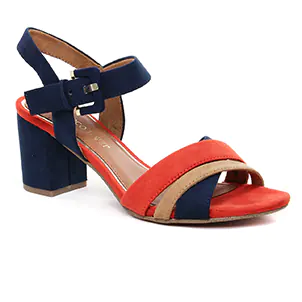 nu-pieds-talons-hauts bleu orange: même style de chaussures en ligne pour femmes que les Scarlatine