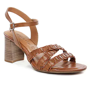 nu-pieds-talons-hauts marron même style de chaussures en ligne pour femmes que les  Marco Tozzi