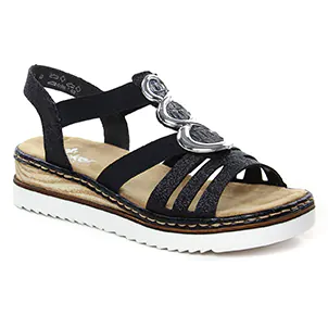 sandales-compensees noir même style de chaussures en ligne pour femmes que les  Tamaris