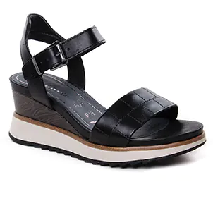 Tamaris 28015 Black : chaussures dans la même tendance femme (nu-pieds-talons-compenses noir) et disponibles à la vente en ligne 