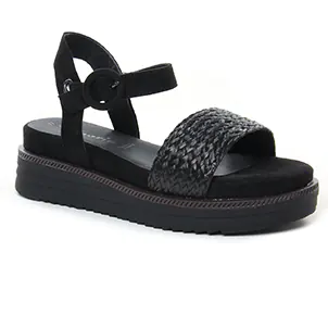 sandales-compensees noir: même style de chaussures en ligne pour femmes que les Émilie Karston