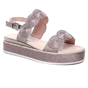 sandales-compensees rose même style de chaussures en ligne pour femmes que les  Rieker