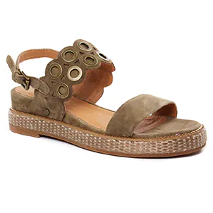 sandales-compensees vert kaki même style de chaussures en ligne pour femmes que les  Émilie Karston