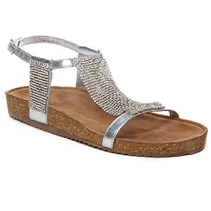 sandales gris argent même style de chaussures en ligne pour femmes que les  Santafé