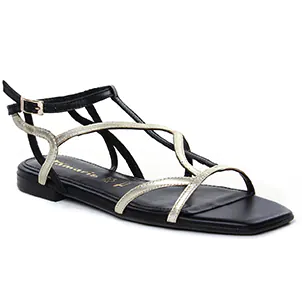 sandales noir argent même style de chaussures en ligne pour femmes que les  Marco Tozzi