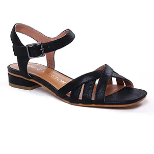 sandales-plates noir même style de chaussures en ligne pour femmes que les  Les Tropéziennes