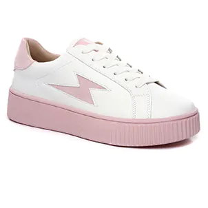 tennis-plateforme blanc rose même style de chaussures en ligne pour femmes que les  Marco Tozzi