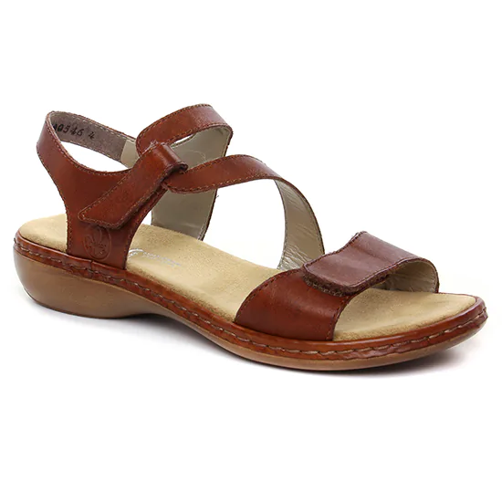 Nu Pieds Et Sandales Rieker 659C7-24 Brown, vue principale de la chaussure femme