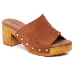 mules marron cognac: même style de chaussures en ligne pour femmes que les Tamaris