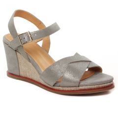 nu-pieds-talons-compenses gris argent: même style de chaussures en ligne pour femmes que les Tamaris