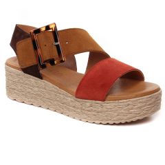 sandales-compensees marron multi: même style de chaussures en ligne pour femmes que les Eva Frutos