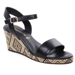 nu-pieds-talons-compenses noir: même style de chaussures en ligne pour femmes que les Tamaris