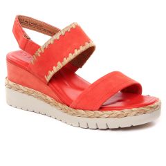 nu-pieds-talons-compenses orange: même style de chaussures en ligne pour femmes que les Tamaris