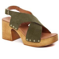 nu-pieds-talons-hauts vert kaki: même style de chaussures en ligne pour femmes que les Jb Martin
