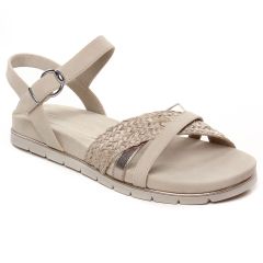 sandales-plates beige: même style de chaussures en ligne pour femmes que les Tamaris