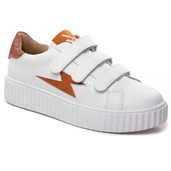 tennis blanc orange: même style de chaussures en ligne pour femmes que les Rieker