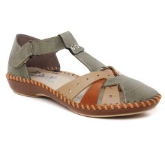 trotteurs-confort vert beige: même style de chaussures en ligne pour femmes que les Rieker