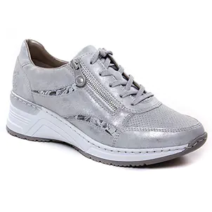 Rieker N4306-40 Frost Silver : chaussures dans la même tendance femme (baskets-compensees gris argent) et disponibles à la vente en ligne 
